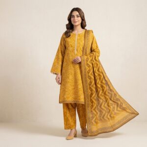 mustard yellow lawn 3 piece suit
