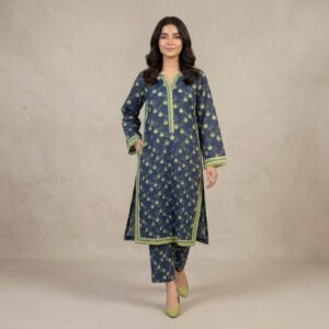 off white floral lawn 3 piece suit