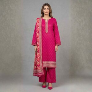shocking pink three piece suit